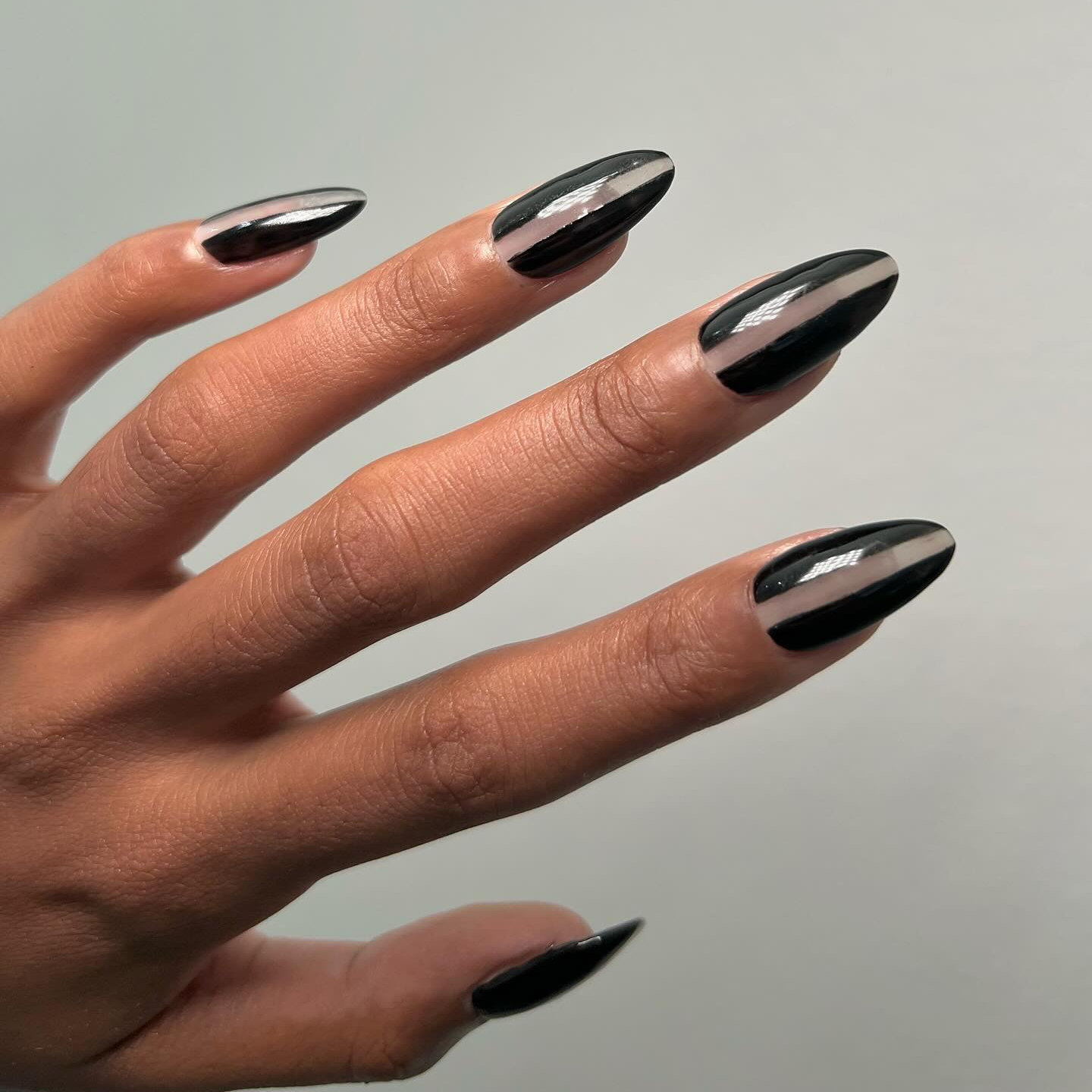 Diagonal Stripe Sheer Nude Black Nails Diagonal Stripe Sheer Nude Black Nails — Nails 2027 for Black Dress