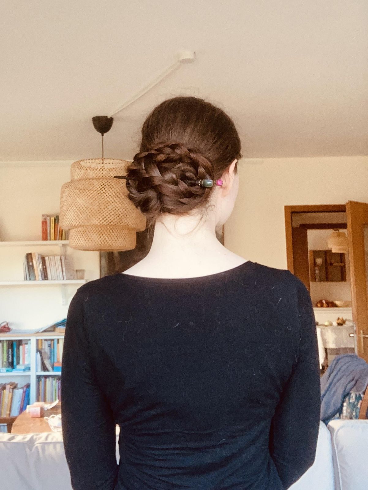 Textured Dark Brown Braided Bun Stick Textured Dark Brown Braided Bun Stick — Braided Bun 2027