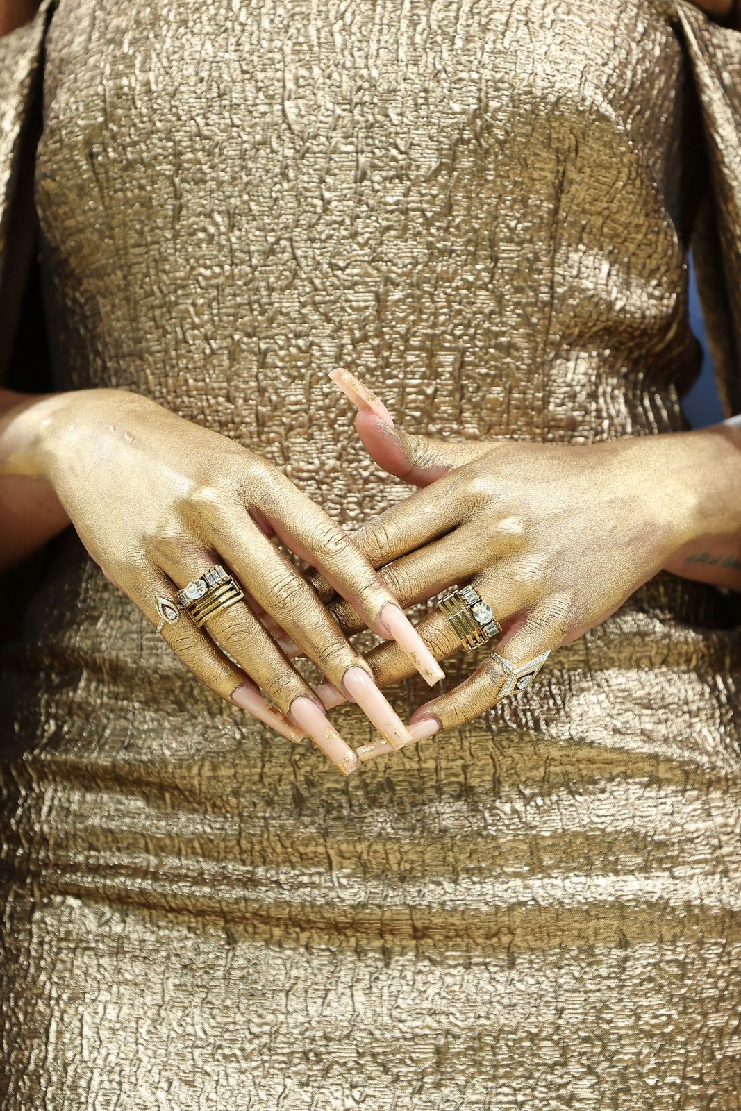 Metallic Gold Chrome Stiletto Nails — Nails 2027 for Gold Dress