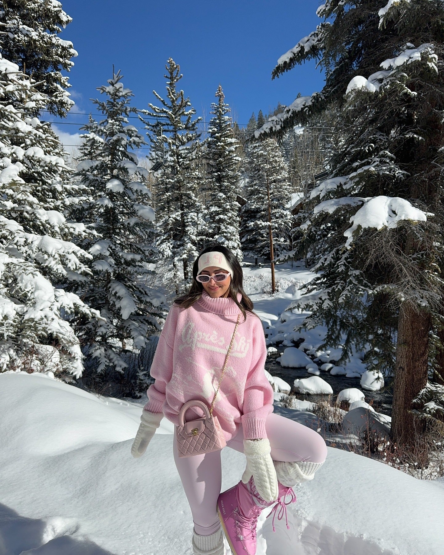 Coordinated Pink Set with Snow Boots for a Playful Winter Look — Snow Outfits 2027