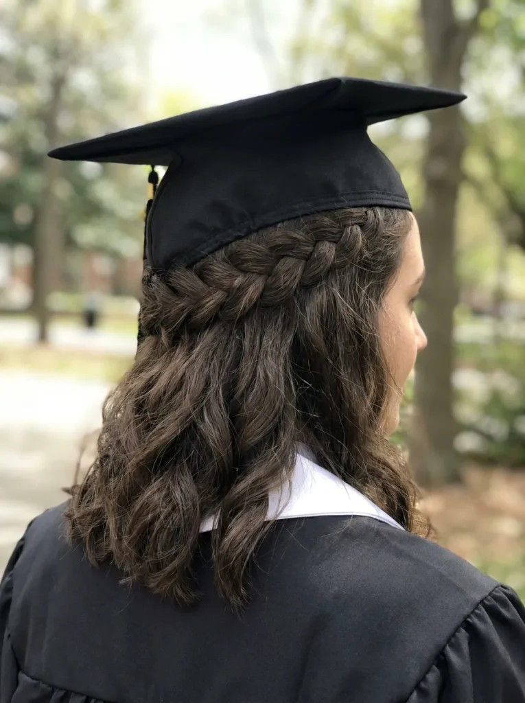 Braid Detail With Loose Curls Braid Detail With Loose Curls — Graduation Hairstyles Curls 2027