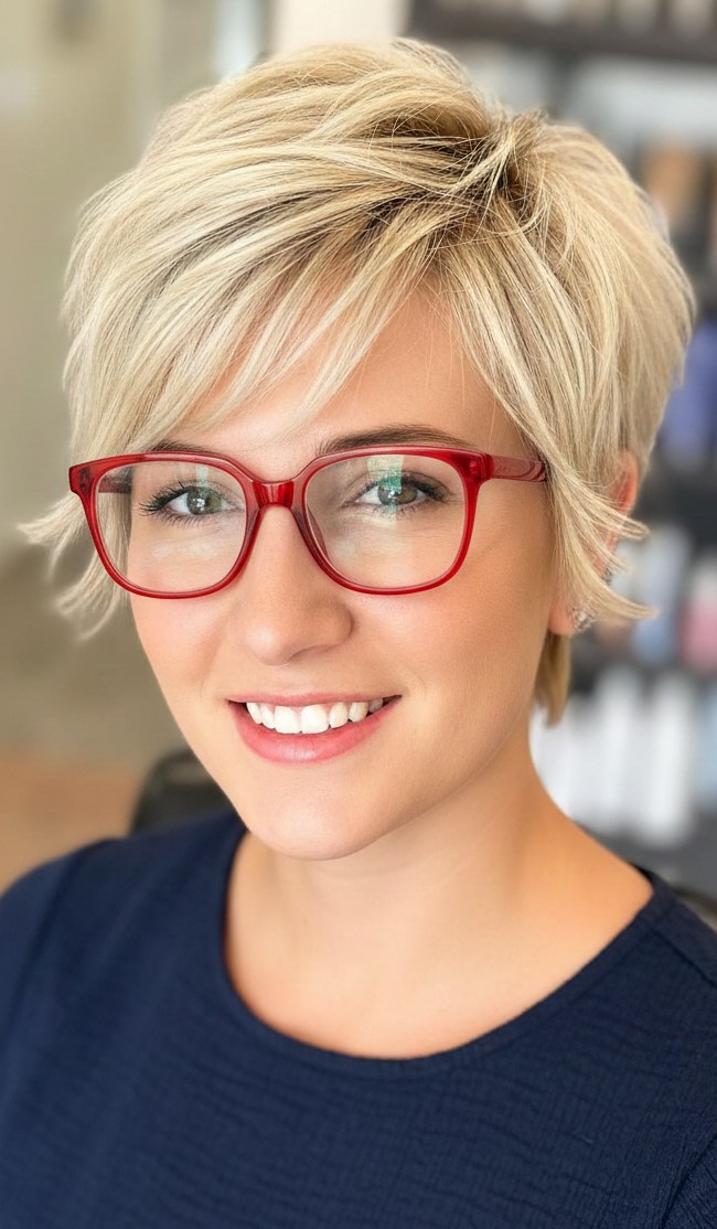 Champagne Blonde Pixie Shag Champagne Blonde Pixie Shag — Short Shag 2027
