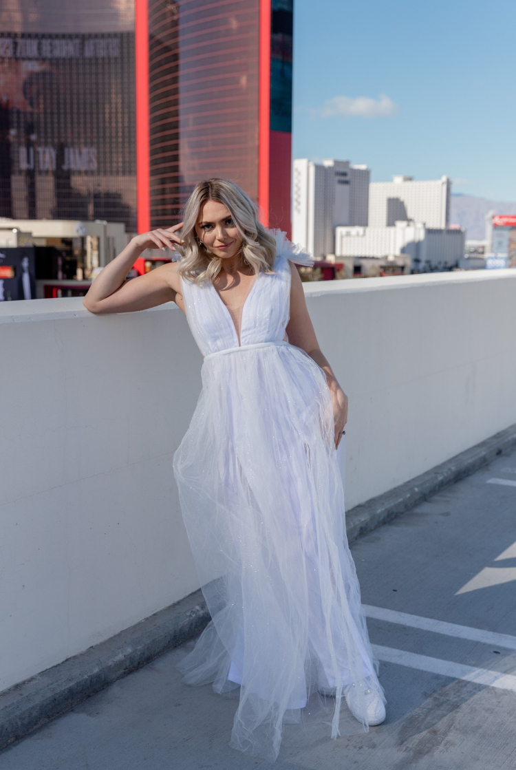 Tulle Gown with Sneakers for a Unique Evening Look Tulle Gown with Sneakers for a Unique Evening Look — Vegas Outfits 2027