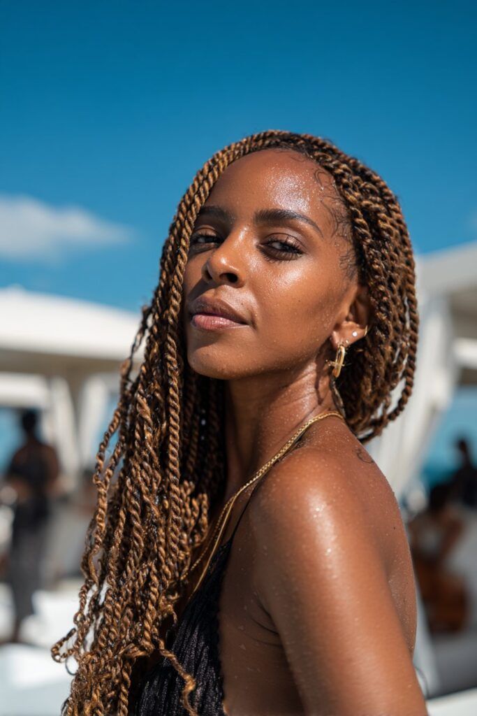 Honey Blonde Twist Braids Honey Blonde Twist Braids — Swim Braided Hairstyles 2027