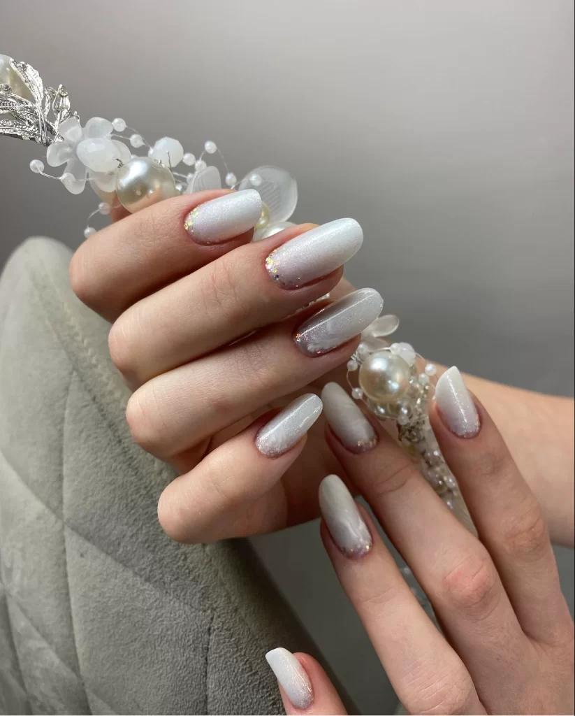 Long Coffin Snowflake French Tips Long Coffin Snowflake French Tips — Winter White Nails 2027