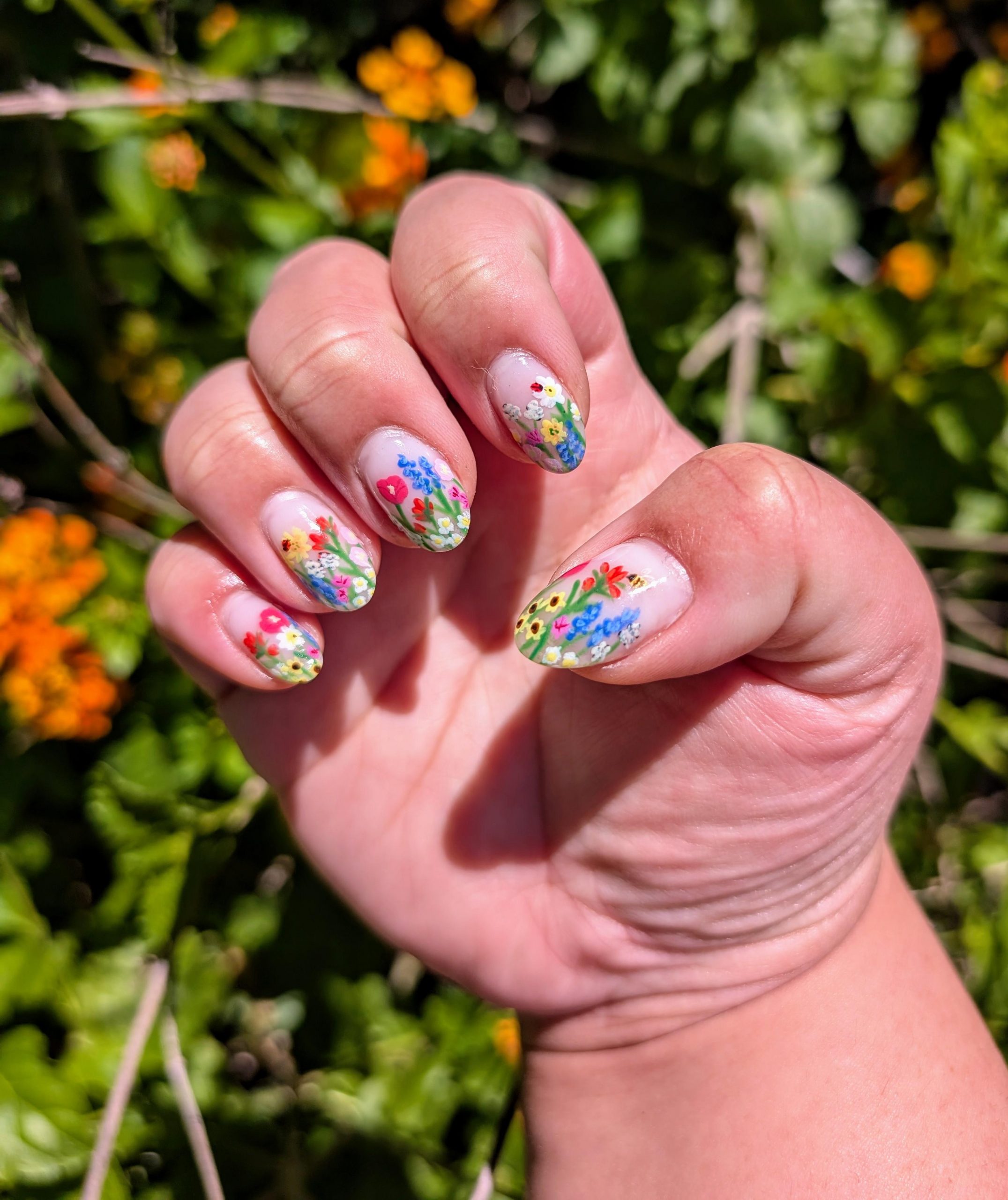 Vibrant Multi-Color Almond Wildflowers Vibrant Multi-Color Almond Wildflowers — Wildflower Flower Nails 2027