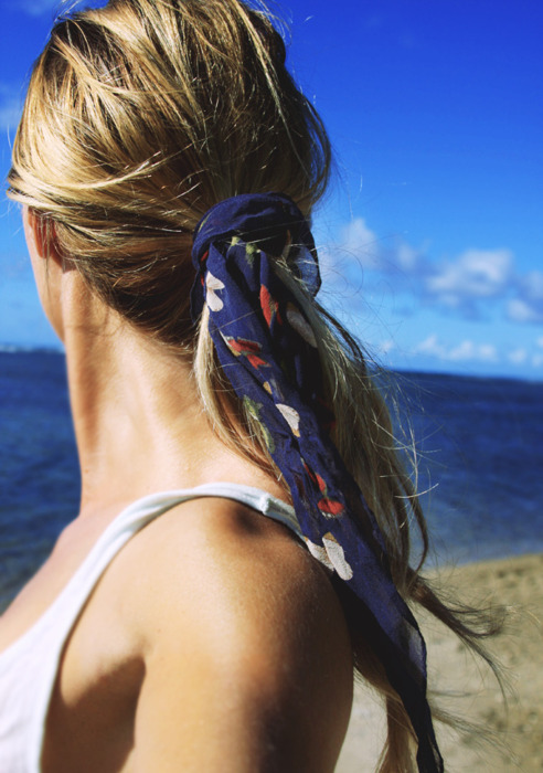 Blonde Ponytail With Butterfly Scarf Blonde Ponytail With Butterfly Scarf — Scarf Hairstyles 2027
