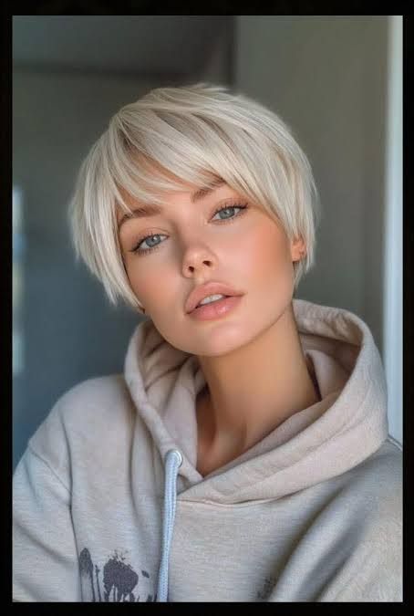 Ash Blonde Textured Pixie with Side Bangs — Low Maintenance Haircuts 2027
