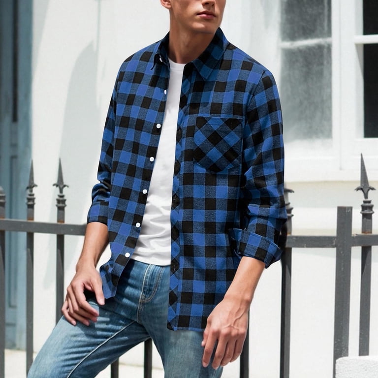Timeless Classic: Blue Plaid Flannel with White Tee and Jeans Timeless Classic: Blue Plaid Flannel with White Tee and Jeans — Flannel Outfits 2027