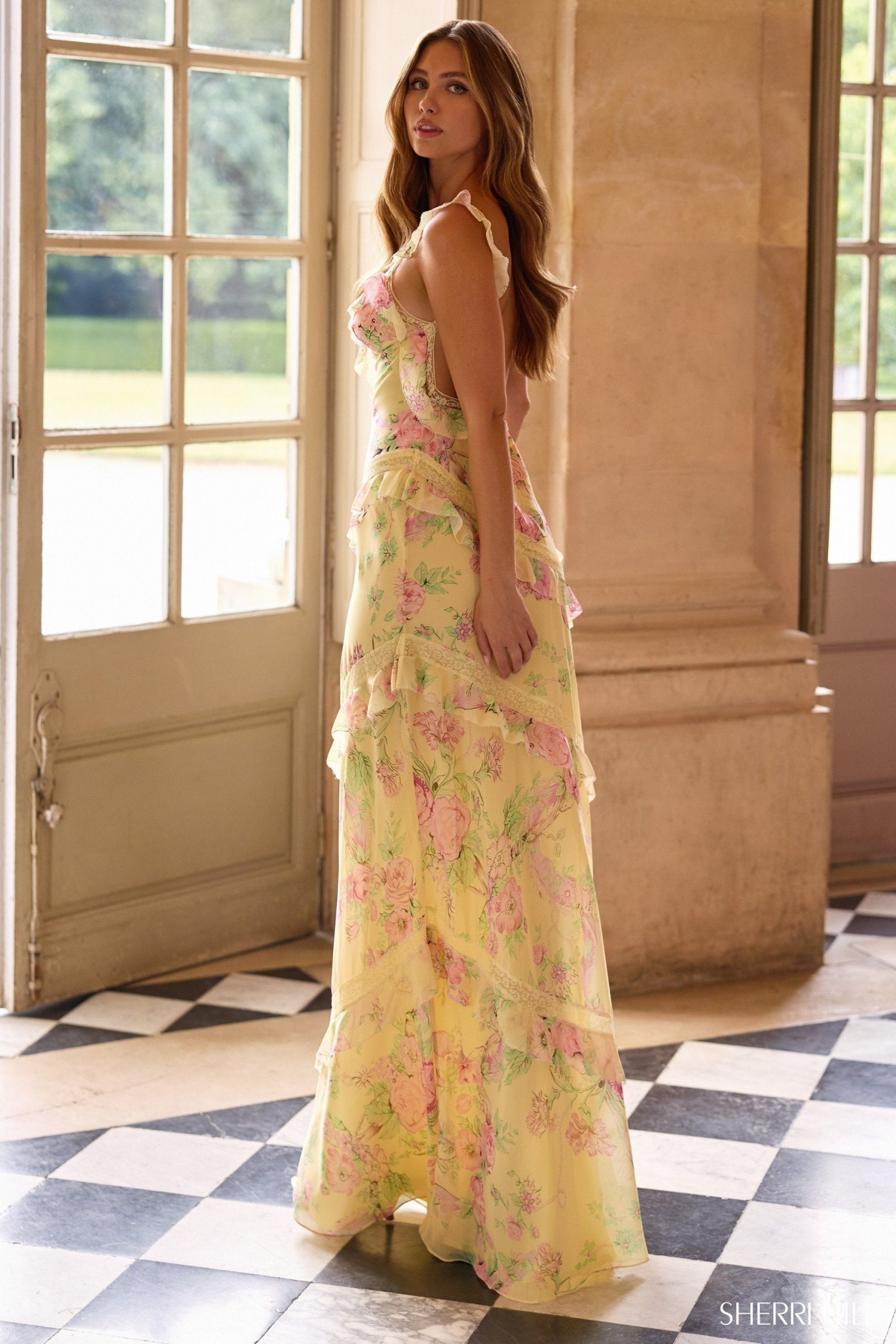 Pale Yellow Floral Maxi Dress — Kentucky Derby Outfits 2027