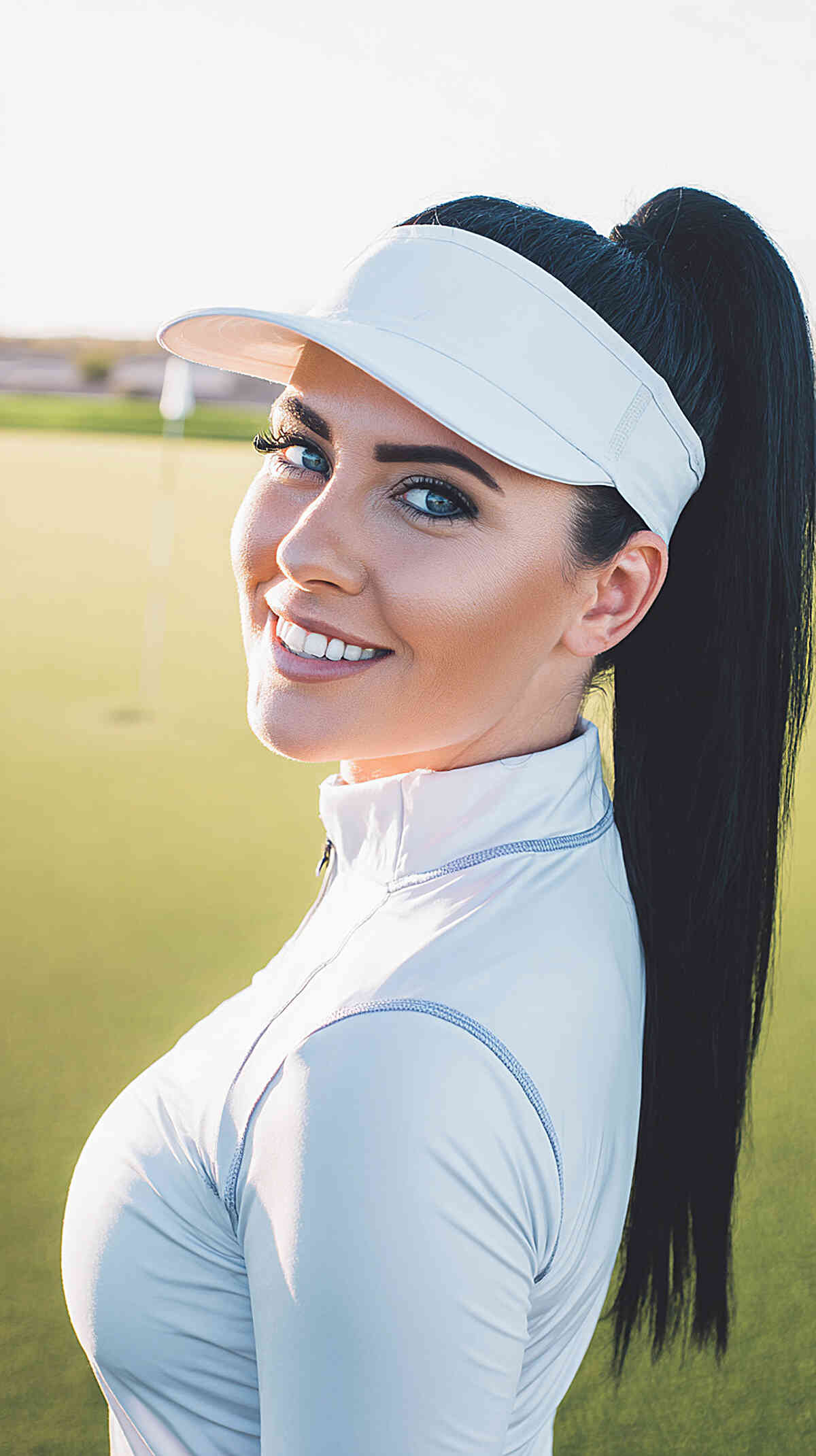 Sleek Mid-Back Ponytail In Dark Brown — Golf Hairstyles 2027