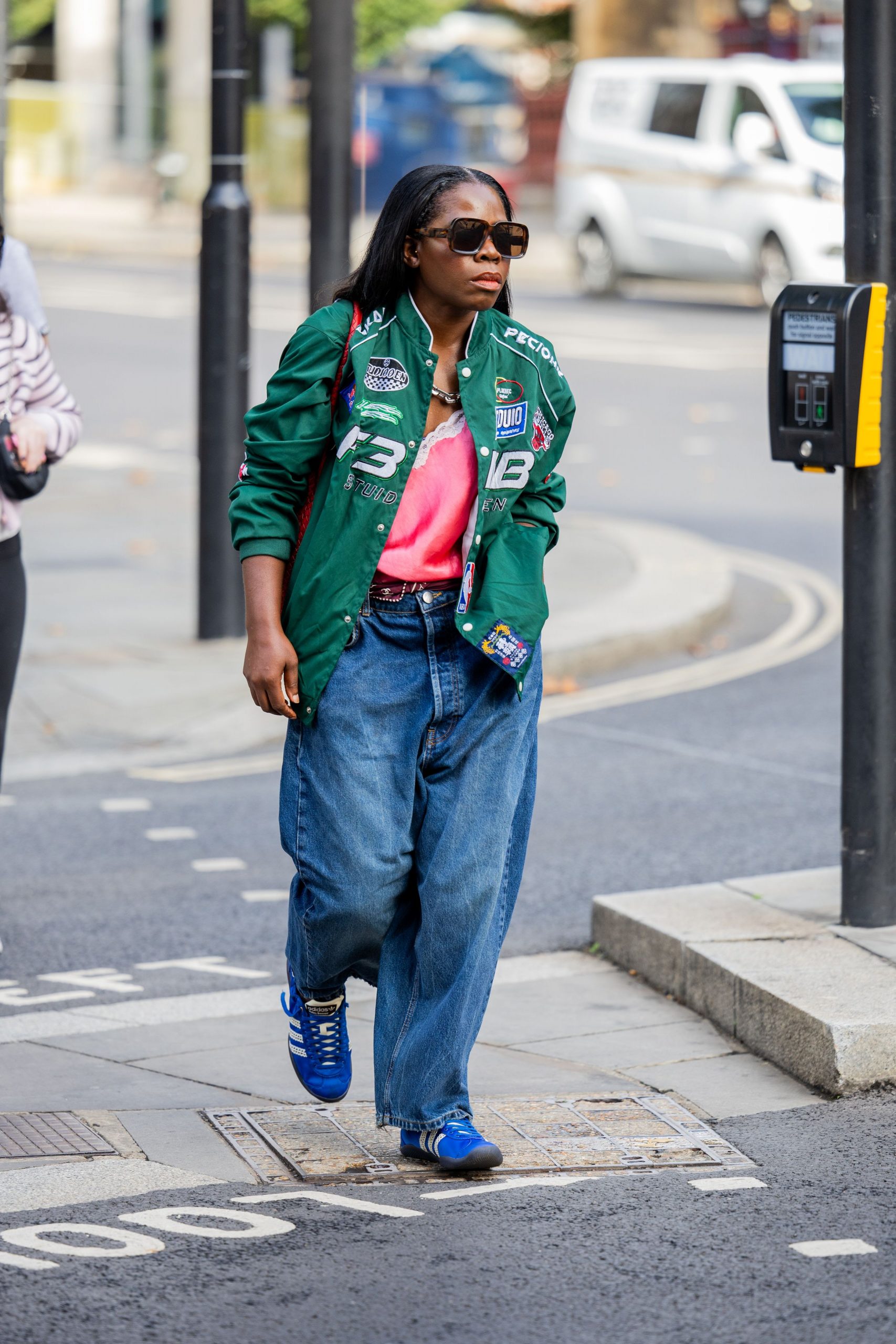 Casual Cool: Baggy Denim and a Patchwork Bomber Jacket Casual Cool: Baggy Denim and a Patchwork Bomber Jacket — Retro Sneakers Outfits 2027