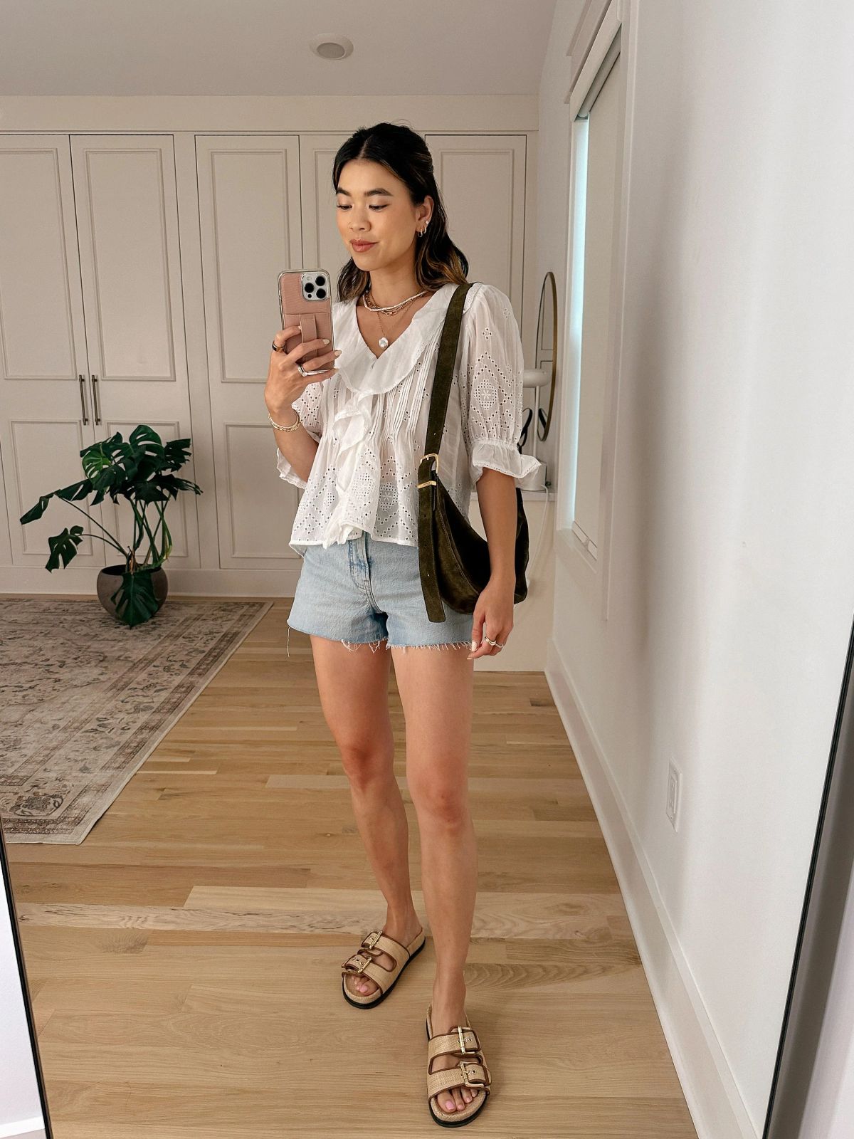 White Broderie Anglaise Blouse Outfit Idea White Broderie Anglaise Blouse Outfit Idea — Summer Blouse Outfits 2027