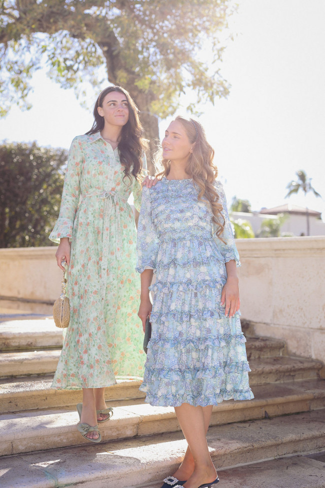 Pastel Floral Print Tiered Dresses — Easter Dresses 2027