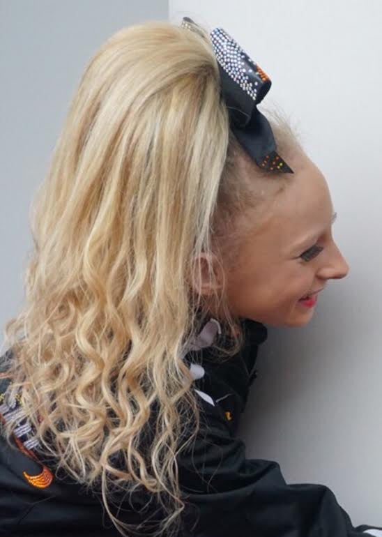 Blonde High Ponytail With Curled Ends Blonde High Ponytail With Curled Ends — Cheer Hairstyles 2027