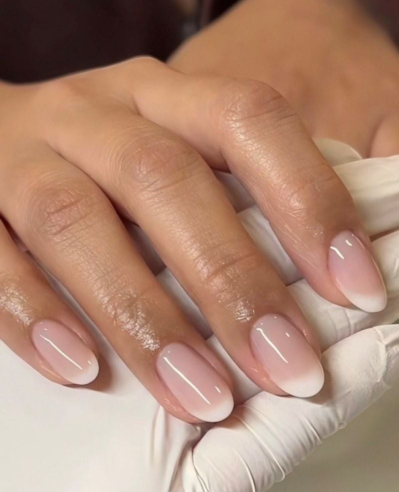 Floral Art French Nude Oval Floral Art French Nude Oval — Fall French Tip Nails 2026