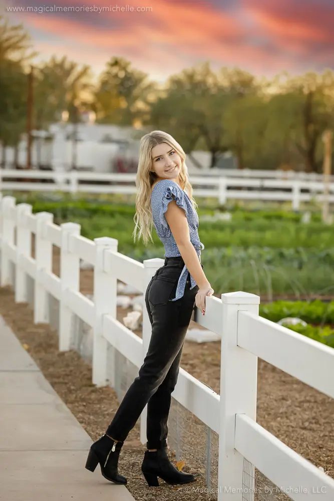 Playful Details: Ruffled Polka Dot Top and High-Waisted Jeans Playful Details: Ruffled Polka Dot Top and High-Waisted Jeans — Senior Photo Outfits 2027