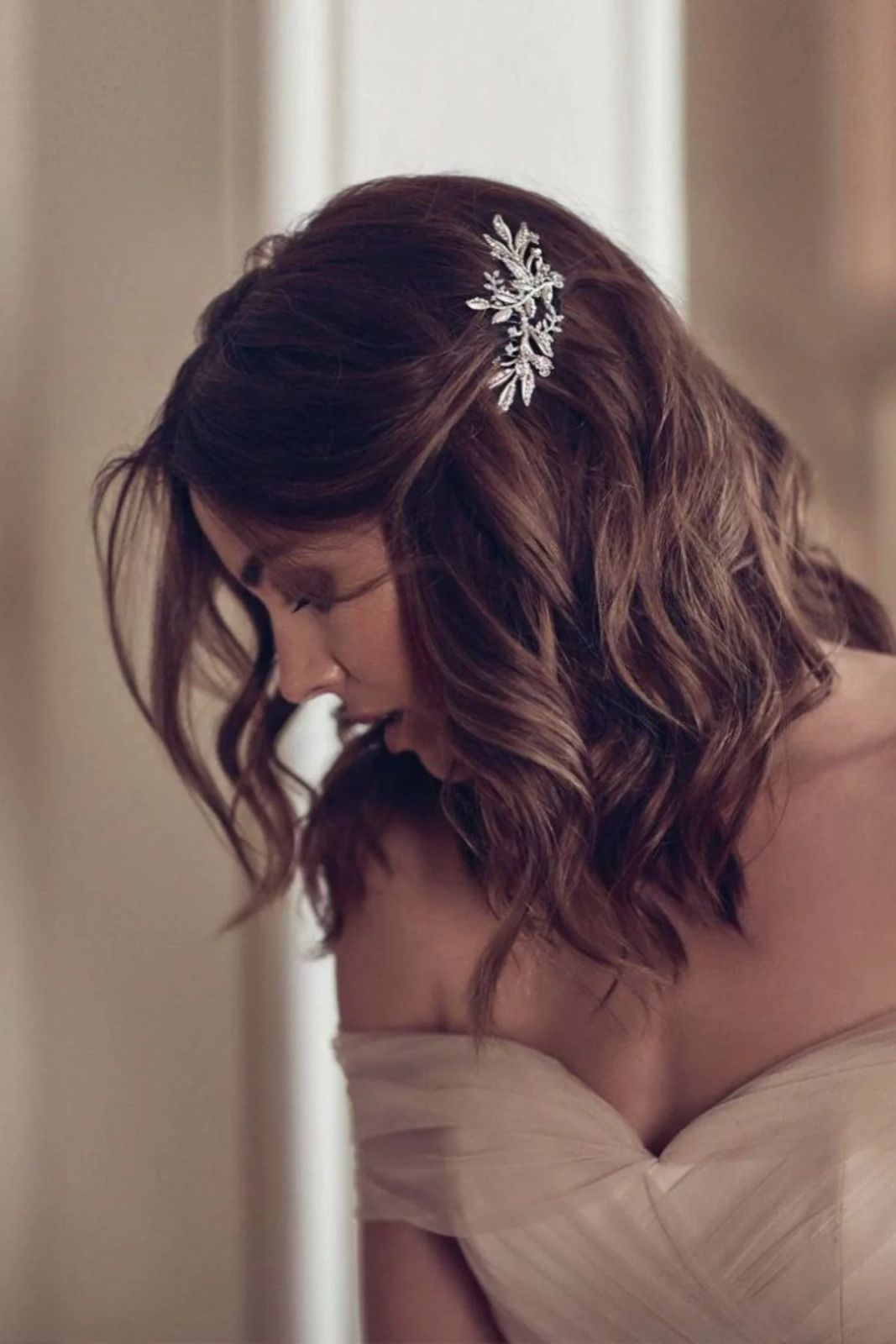 Half-Up Waves With Accessory Half-Up Waves With Accessory — Church Wedding Hairstyles 2027