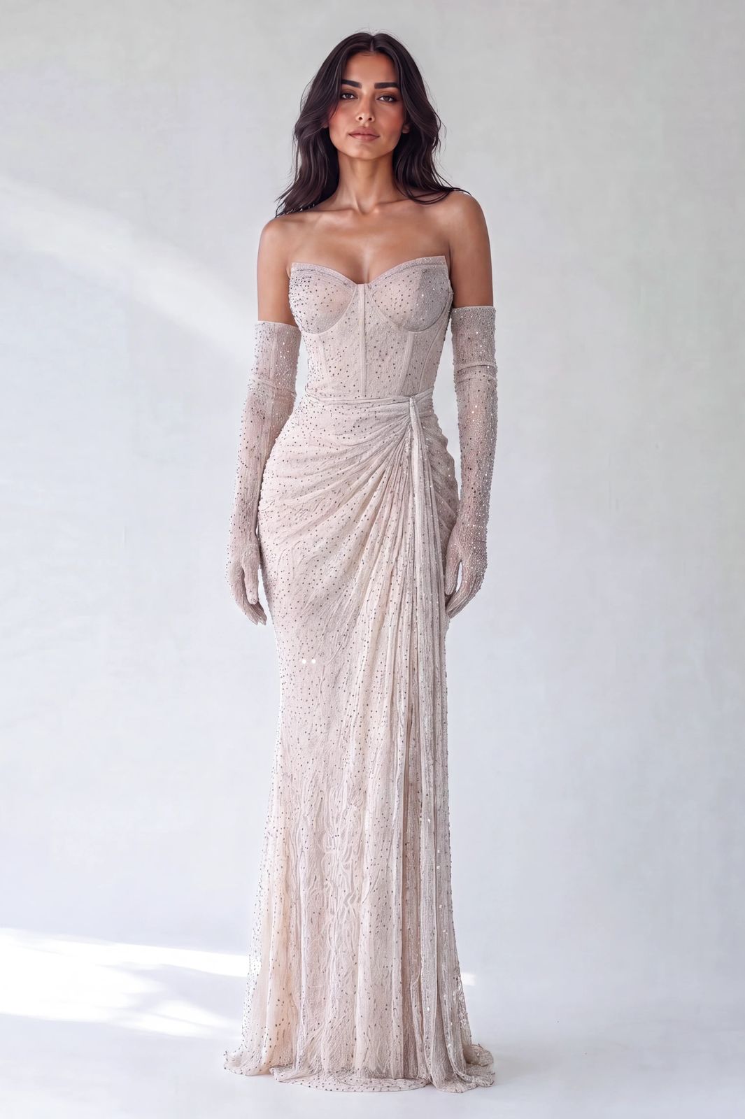 Glamorous Long Sparkling Gloves for a Formal Wedding — Wedding Gloves Outfits 2027