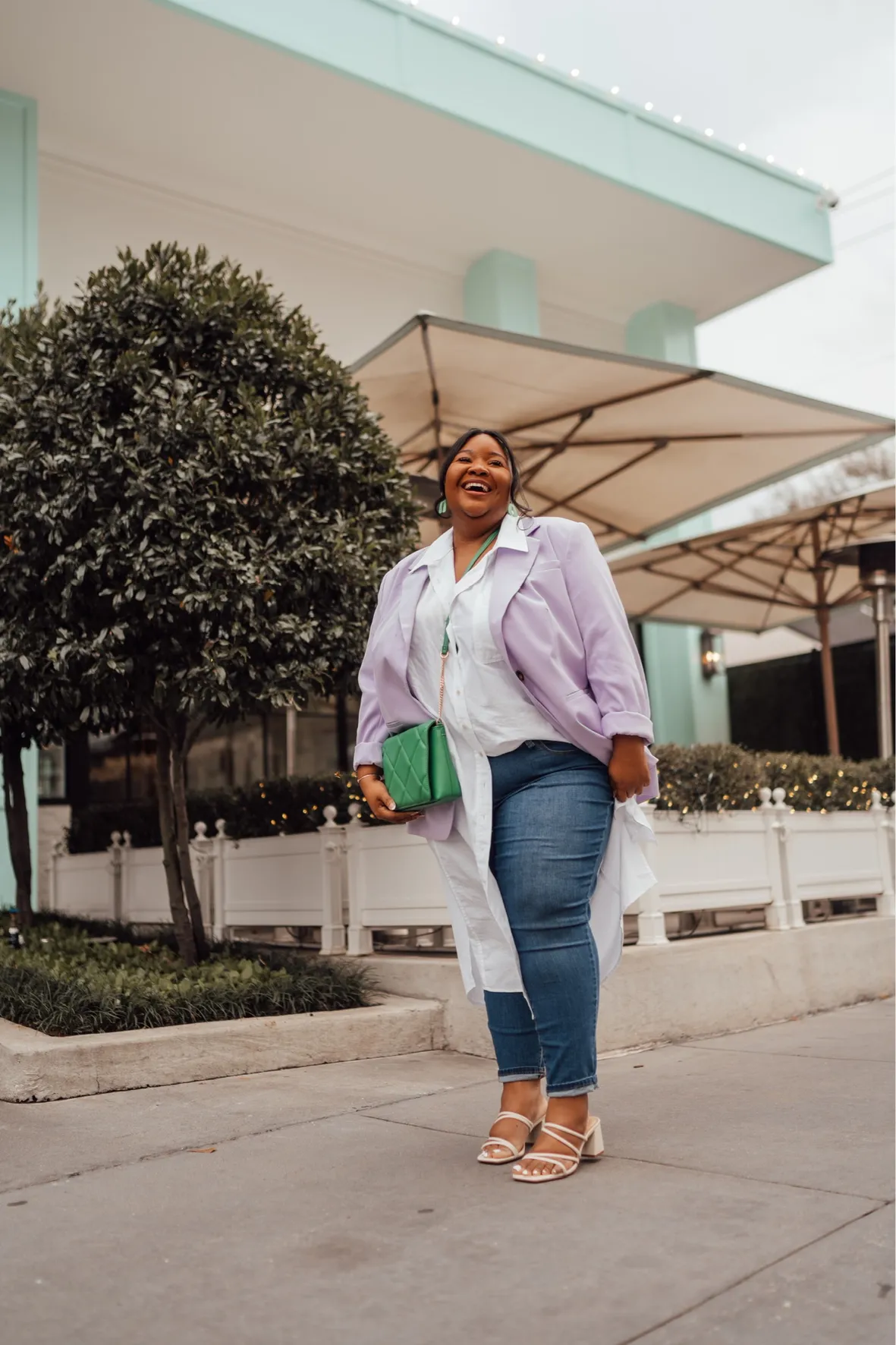 Smart Casual with a Lavender Blazer and Skinny Jeans — Curvy Outfits 2027
