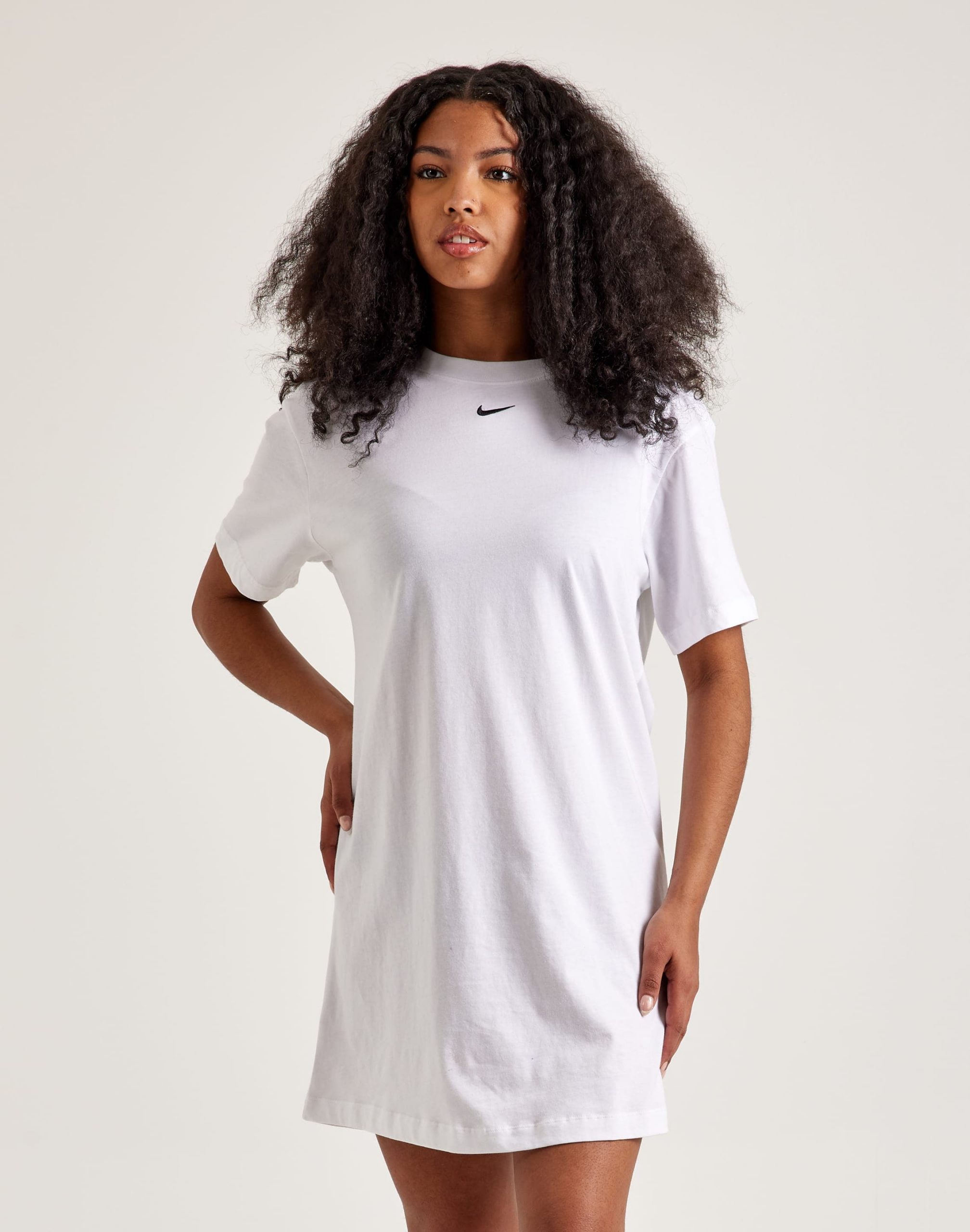 Oversized White T-Shirt Dress with Logo Oversized White T-Shirt Dress with Logo — Nike Outfits 2027