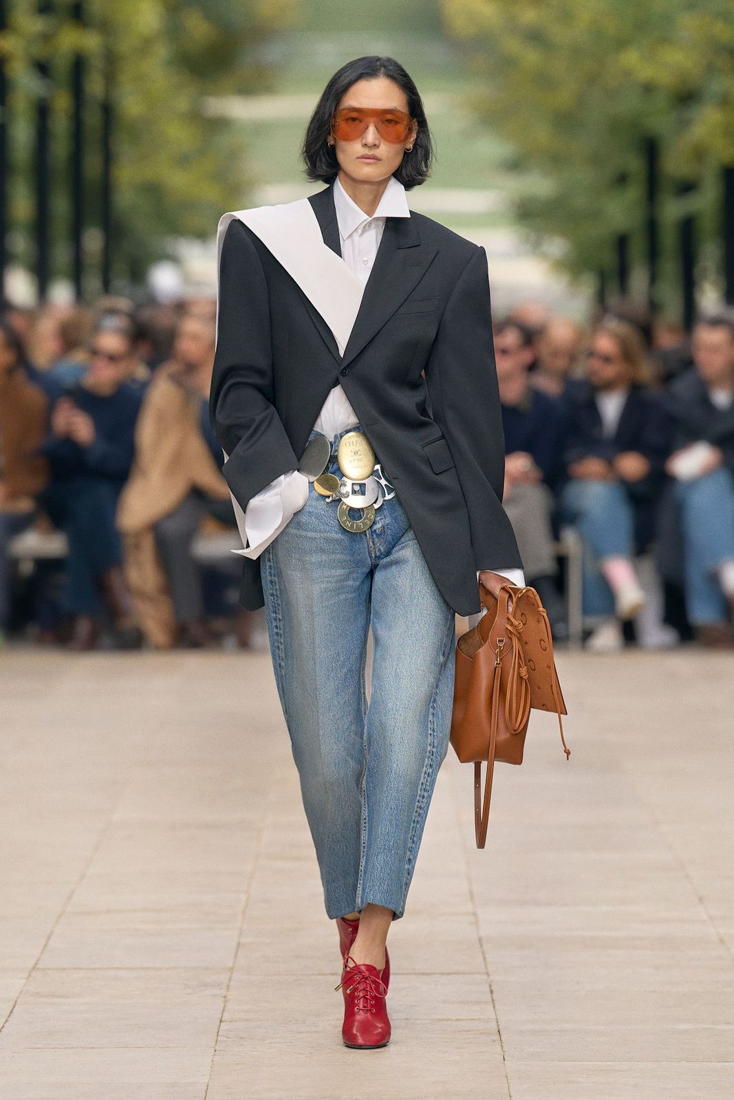 Denim and Blazer with a Multi-Charm Statement Belt Denim and Blazer with a Multi-Charm Statement Belt — Statement Belt Outfits 2027