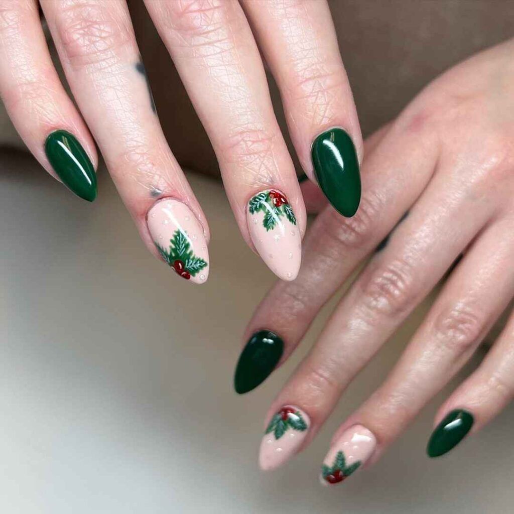 Pale Pink And Deep Green Visual Idea Pale Pink And Deep Green Visual Idea — Holly Nails 2027