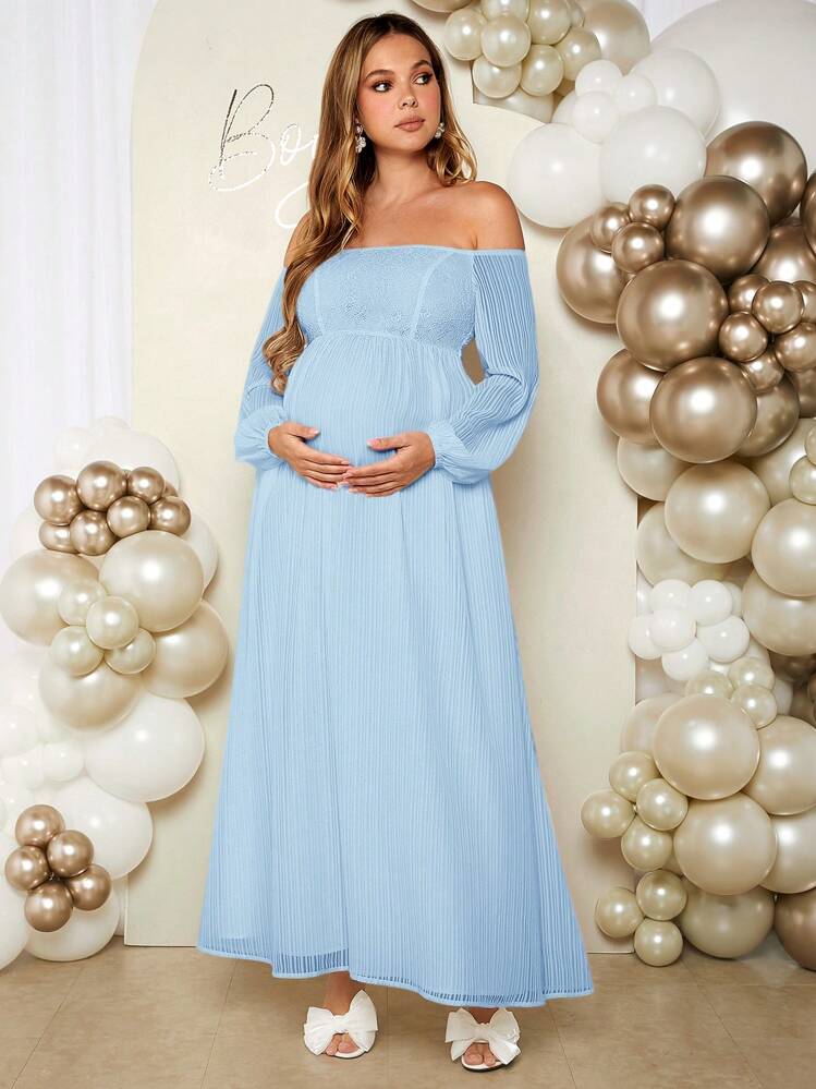 Lace and Chiffon Maternity Dress for a Romantic Reveal Lace and Chiffon Maternity Dress for a Romantic Reveal — Gender Reveal Outfits 2027