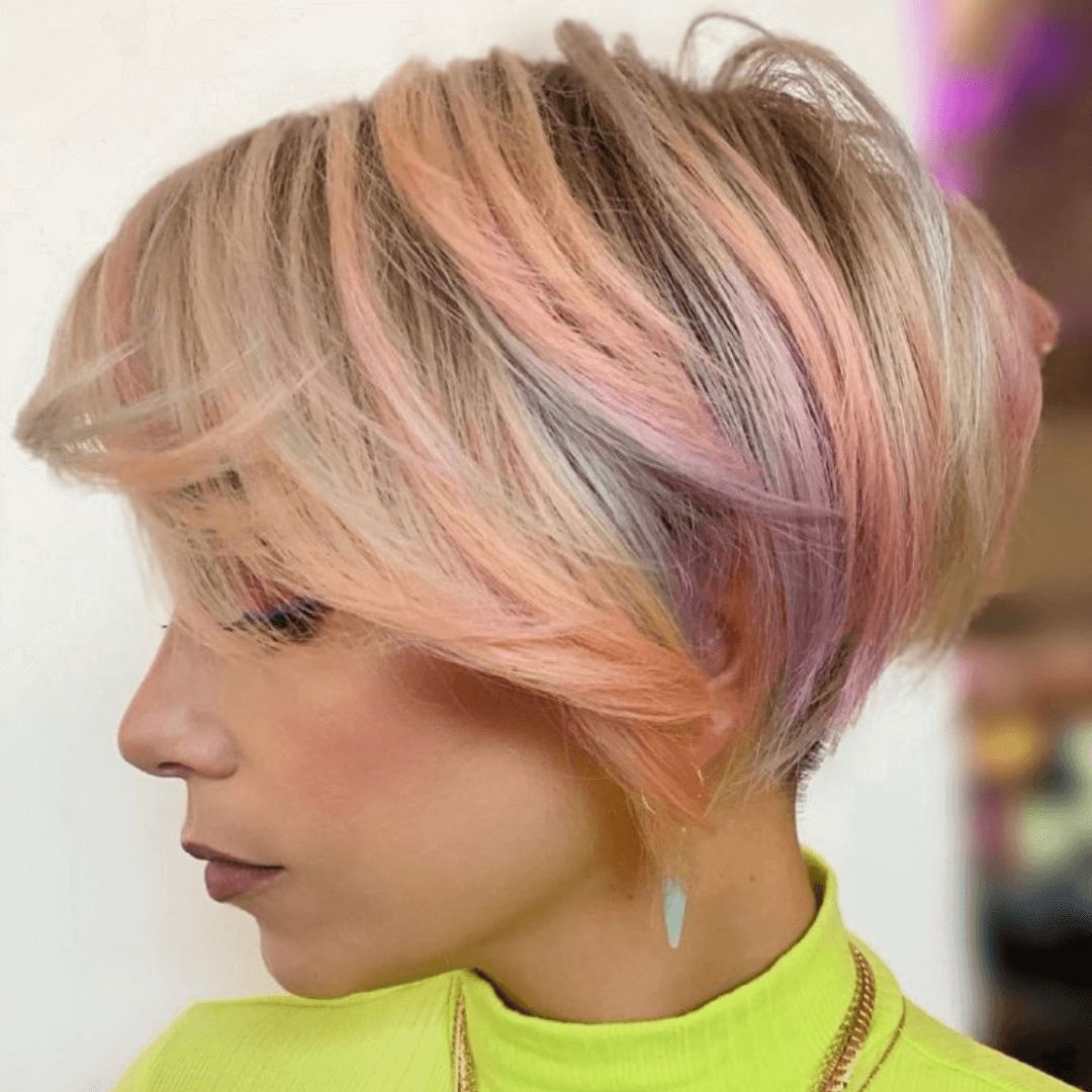 Blonde Pixie With Pastel Ombre Highlights Blonde Pixie With Pastel Ombre Highlights — Ombre Pixie 2027