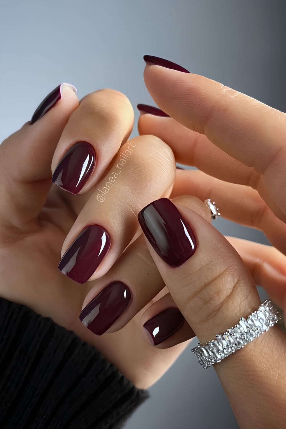 Classic Deep Burgundy Short Square Nails — Burgundy Nails 2027