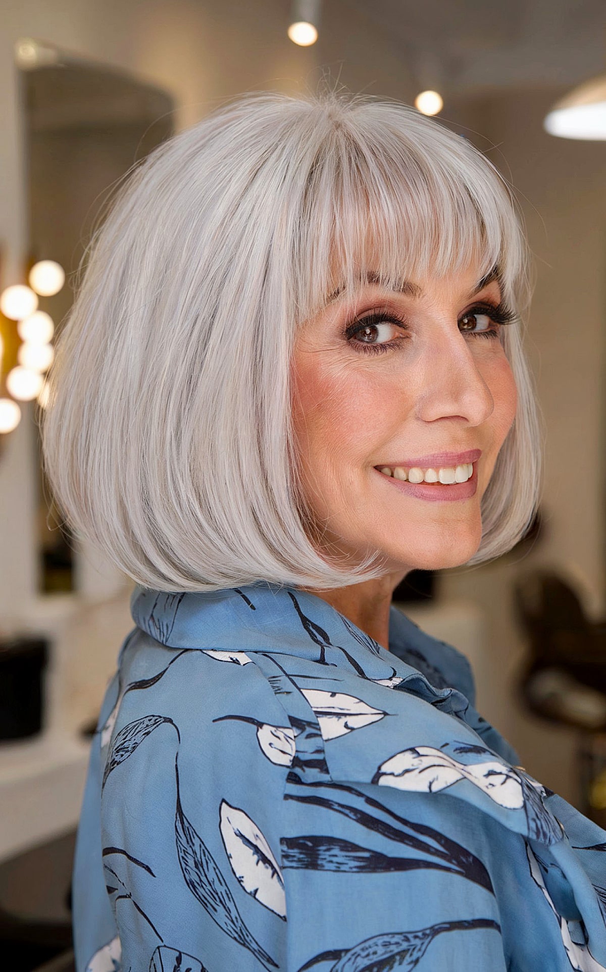 Silver Grey Bob with Rounded Ends Silver Grey Bob with Rounded Ends — Bob 2027 for Women Over 50