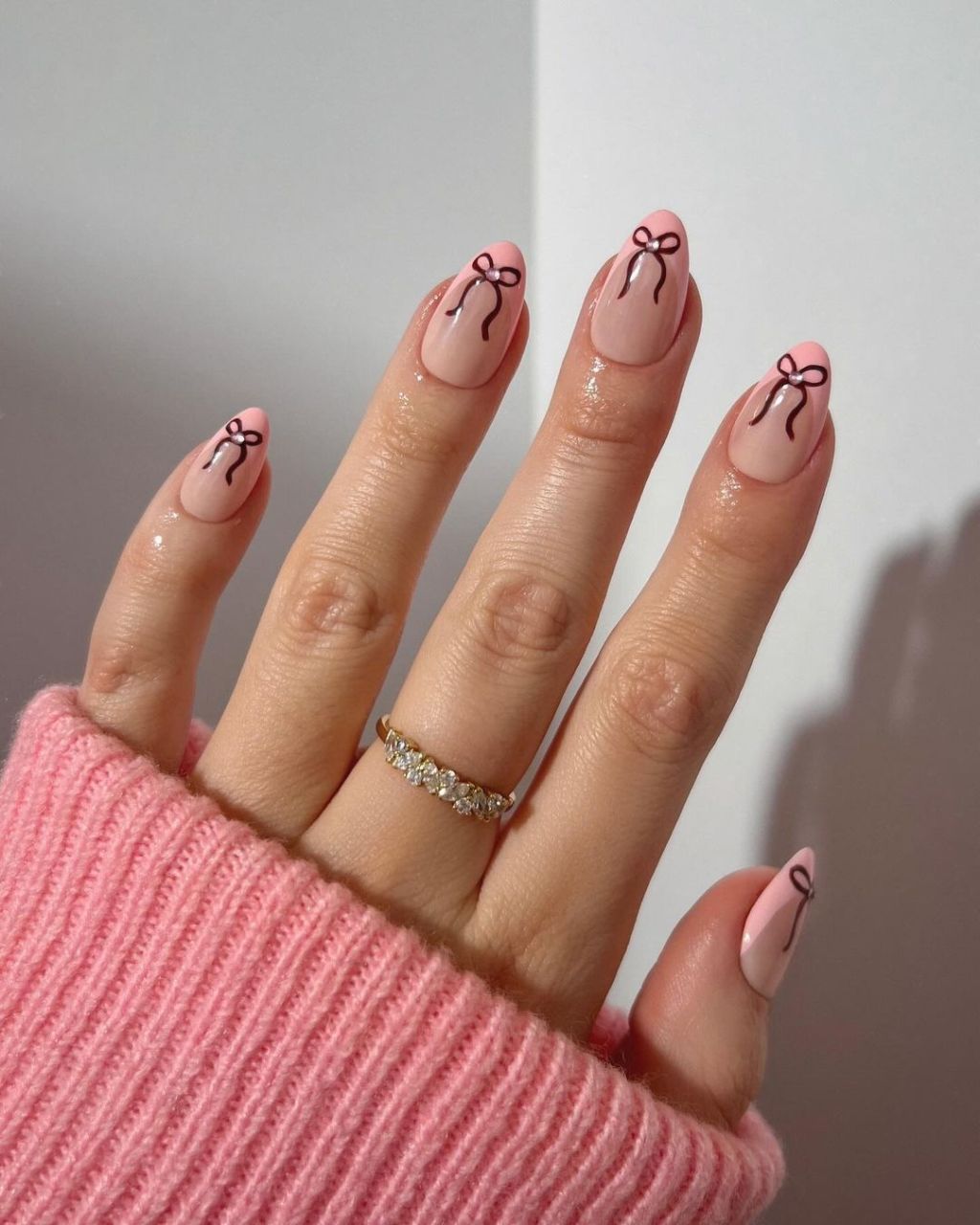 Black Bows On Accent Nails Visual Idea Black Bows On Accent Nails Visual Idea — Soft Girl Nails 2027