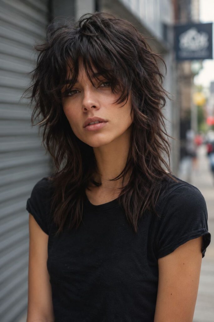 Mid-Back Dark Brown Wolf Cut — Long Wolf Cut 2027