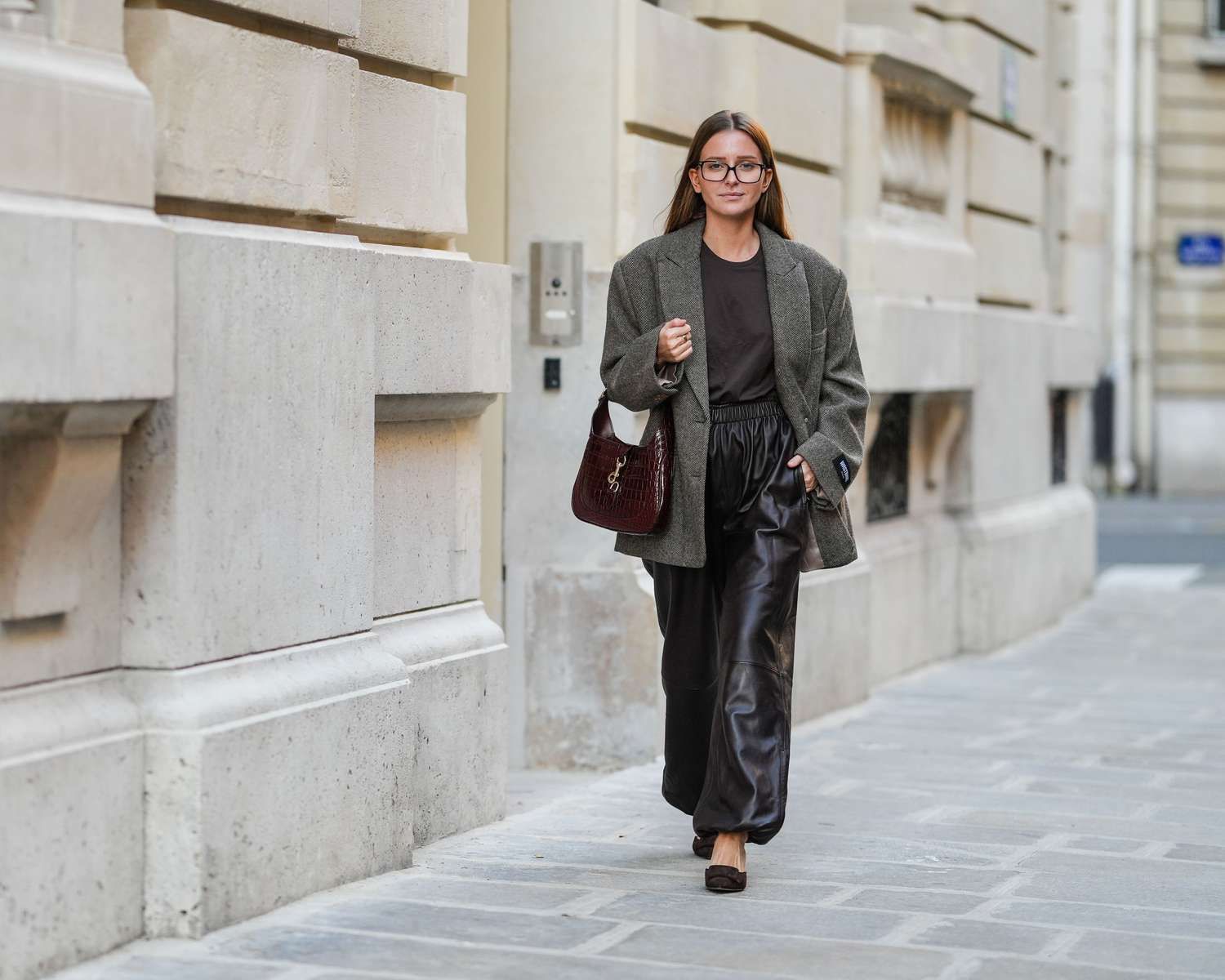 Oversized Blazer Over Leather Trousers for Edgy Casual — Casual Outfits 2027 for Skinny Girls