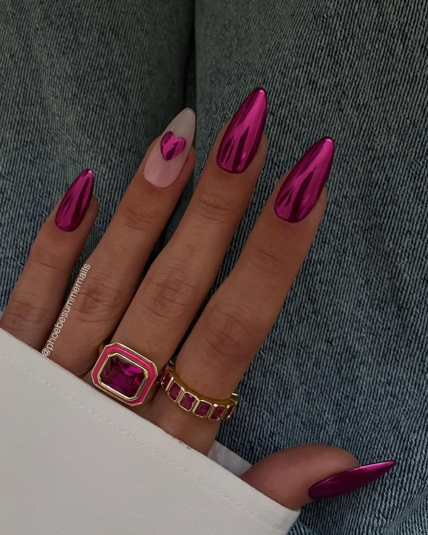 Chrome Visual Idea Chrome Visual Idea — Long Almond Pink Nails Ideas 2027