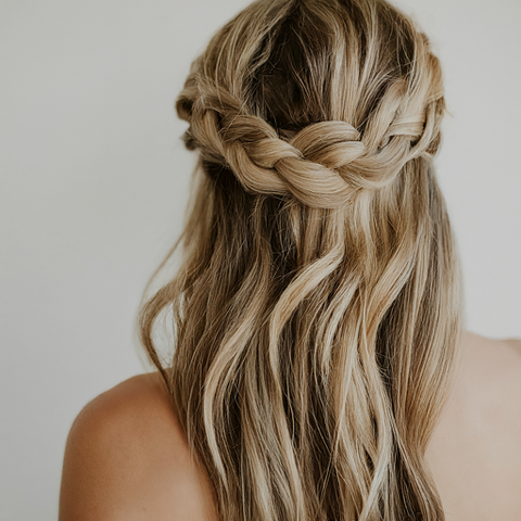 Ash Blonde Braided Crown Half-Down Ash Blonde Braided Crown Half-Down — Prom Hairstyles 2027 for Medium Hair