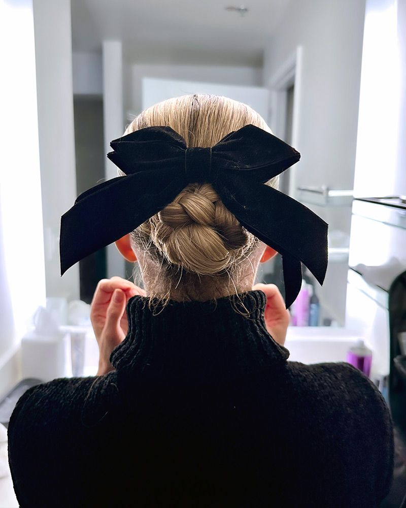 Ash Blonde Low Bun With Velvet Bow — Balletcore Ribbon Hairstyles 2027