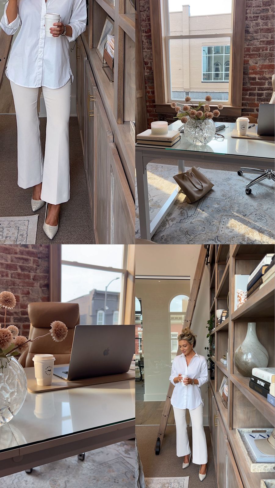 Crisp White Shirt with Cream Wide-Leg Trousers Crisp White Shirt with Cream Wide-Leg Trousers — Business Casual Outfits 2027