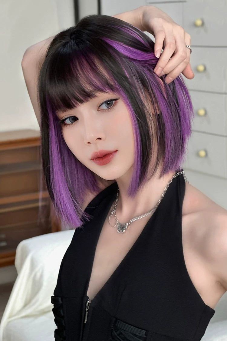Black With Purple Highlights Visual Idea — Y2K Bob 2027