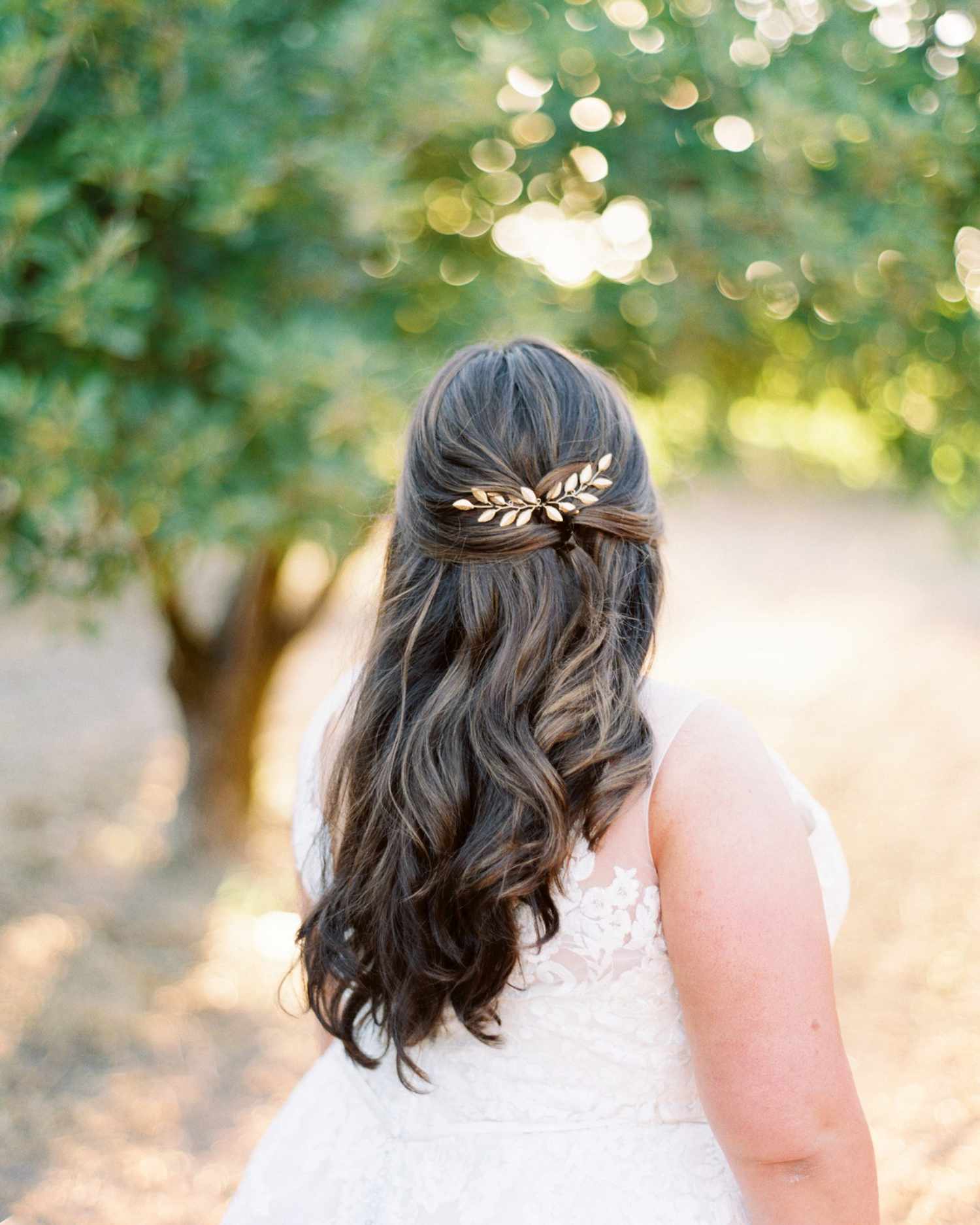 Medium Brown Half-Up With Soft Curls — Beach Wedding Hair 2027