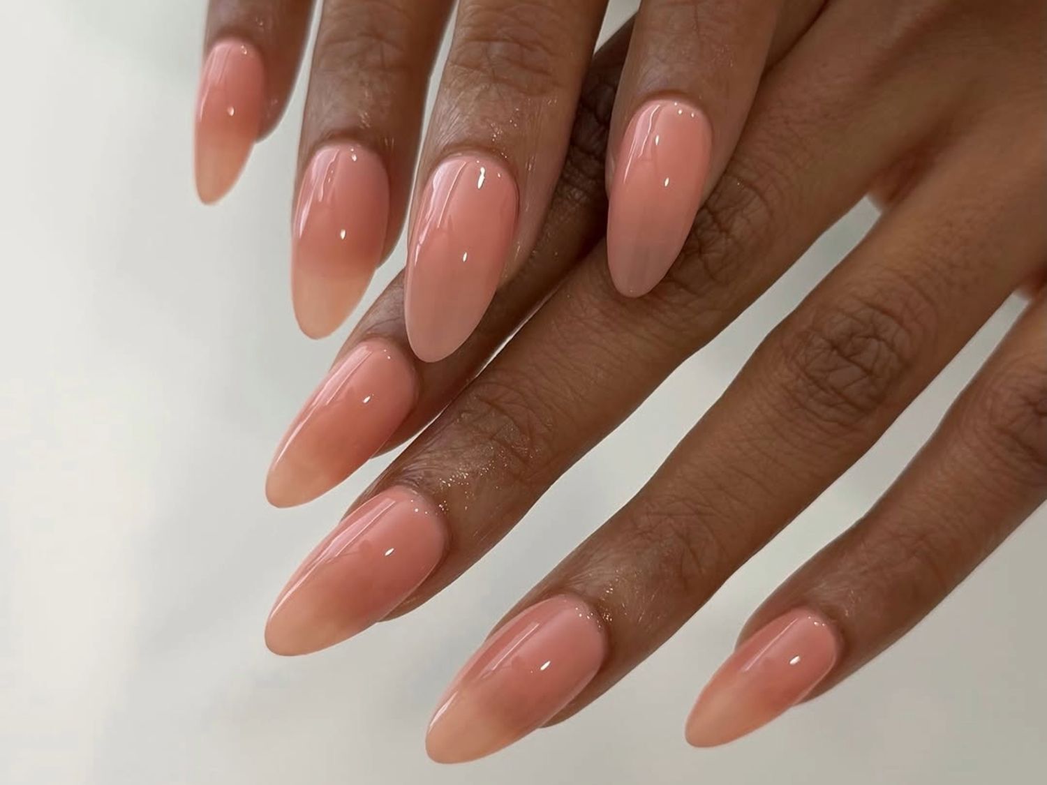 Elegant Peach Ombre Almond Nails — Peach Nails 2027 for Pale Skin