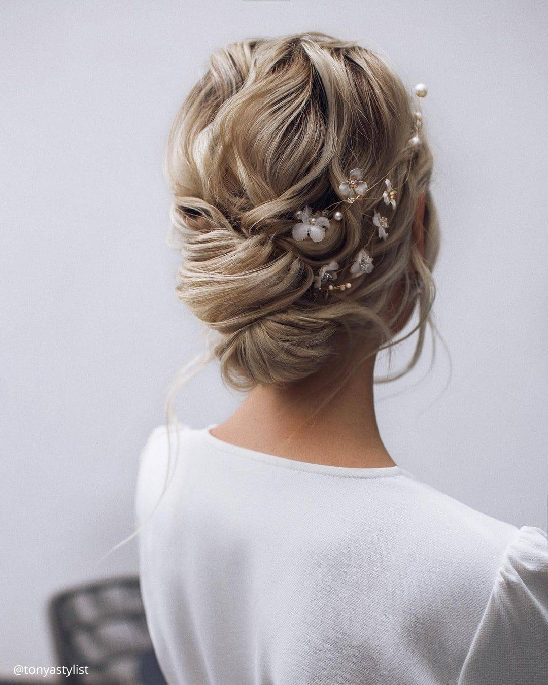 Braided Ash Blonde Updo with Pearls Braided Ash Blonde Updo with Pearls — Hairstyles 2027 for Fine Hair