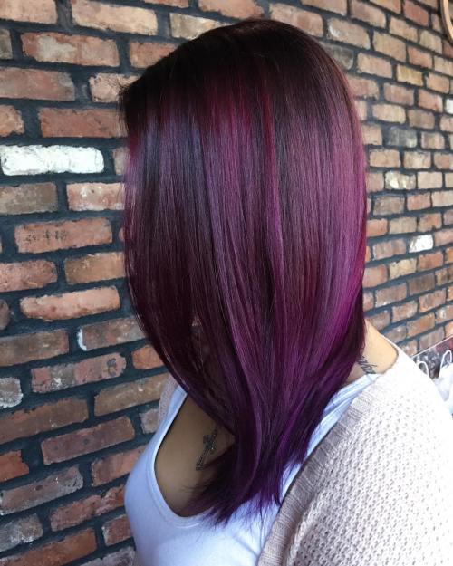 Sleek Angled Bob With Plum Undertones Sleek Angled Bob With Plum Undertones — Plum Hair 2027