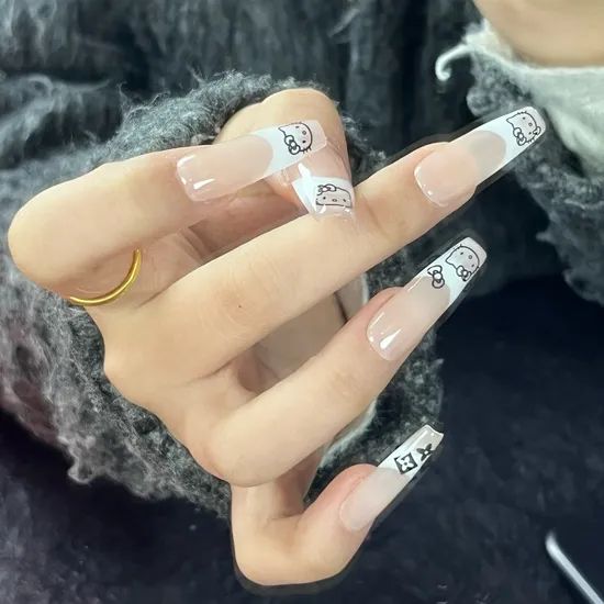 Minimalist Cute Visual Idea Minimalist Cute Visual Idea — French Hello Kitty Nails 2027