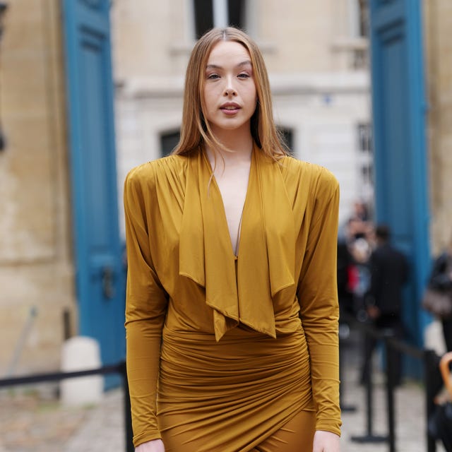 Striking Mustard Yellow Draped Dress for Evening Flair — Mustard Outfits 2027