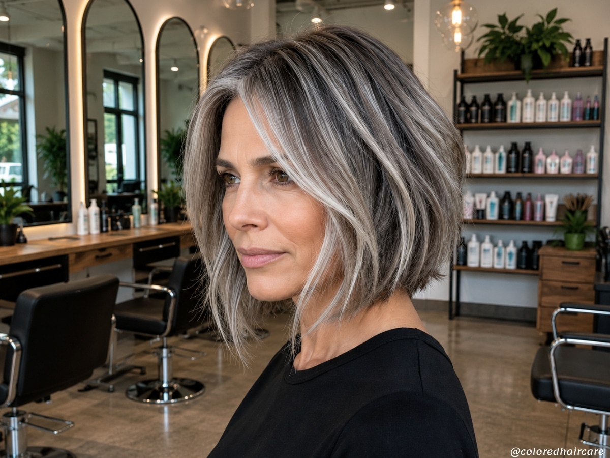 Collarbone Visual Idea Collarbone Visual Idea — Balayage on Gray Hair 2027