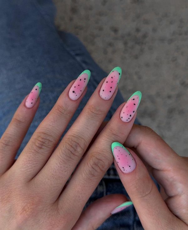 Matte With Black Speckles Visual Idea Matte With Black Speckles Visual Idea — Watermelon Nails 2027