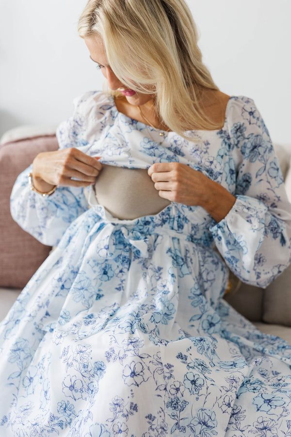 Toile Print Midi Dress for Discreet Nursing Toile Print Midi Dress for Discreet Nursing — Midi Dresses 2027 for Nursing Moms