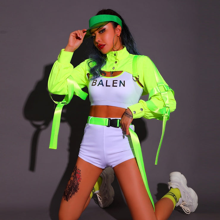 Street Dance Edge: Neon and White with Cargo Elements Street Dance Edge: Neon and White with Cargo Elements — Dance Outfits 2027