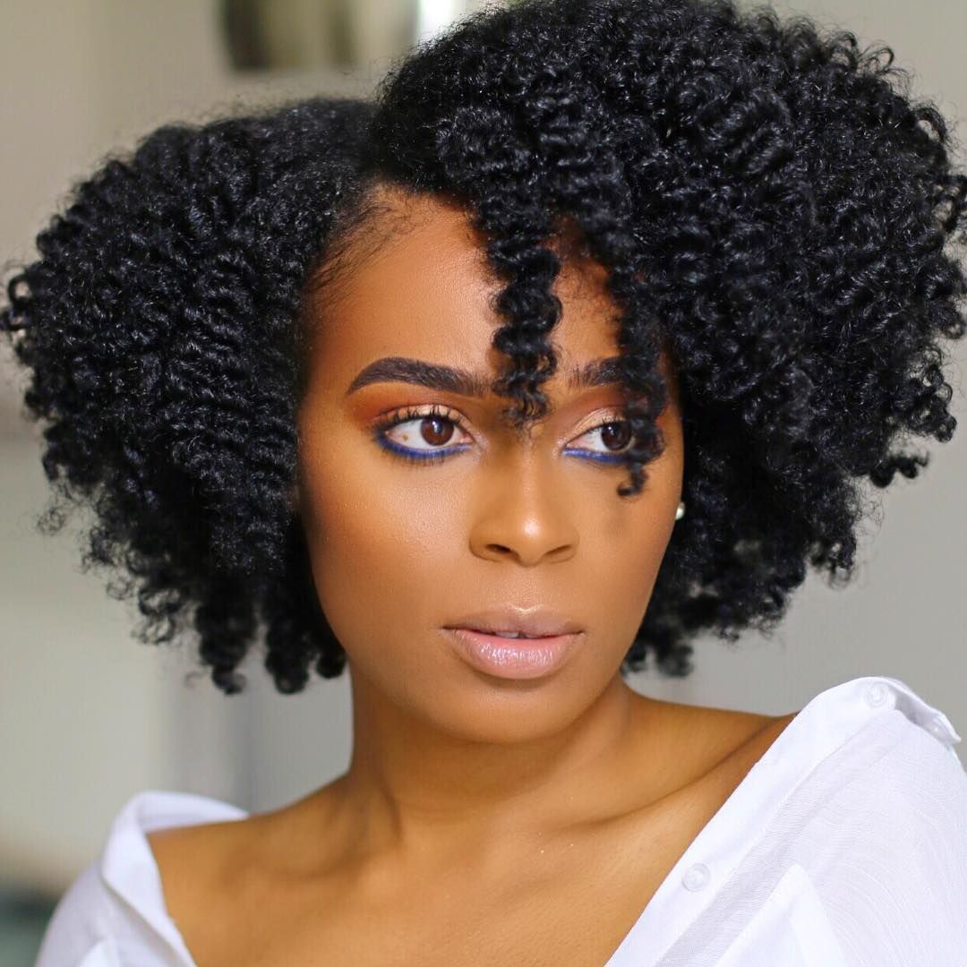 Shoulder-Length Blowout With Curtain Bangs — Natural Hairstyles 2027 for 4B Hair